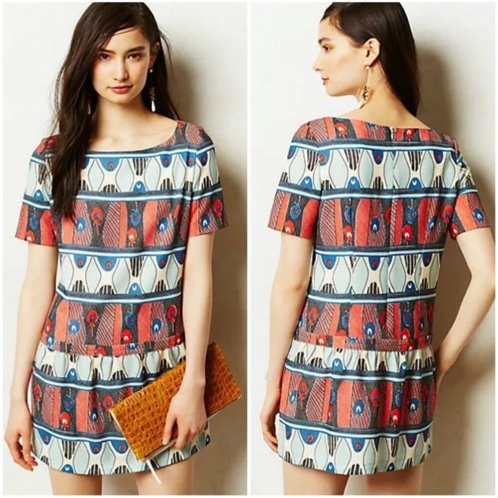 Paul & Joe Sister Guadalupe Dress Short Sleeve Mini Printed Geometric Dress, S